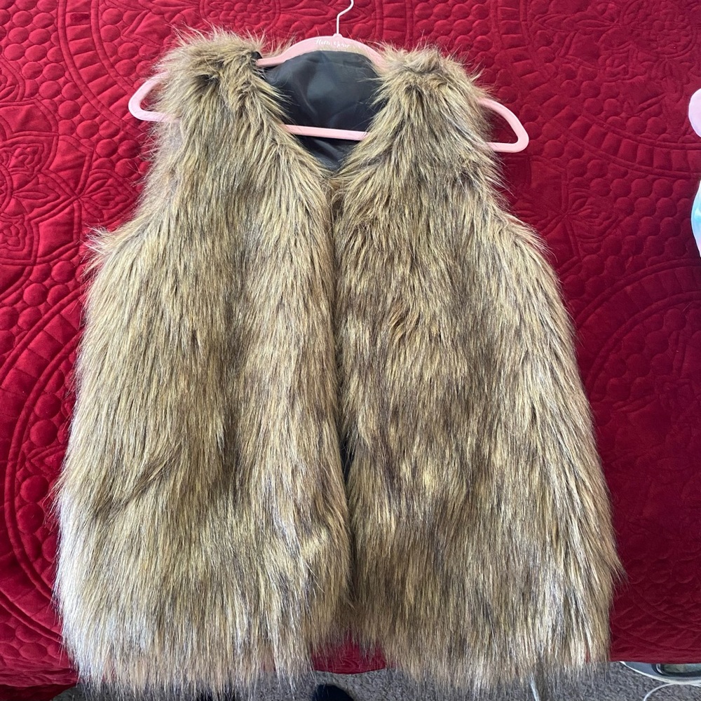 Brown fur vest